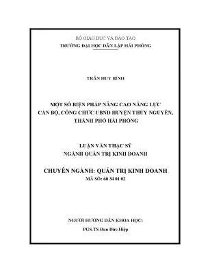 Nâng Cao Năng Lực Cán Bộ, Công Chức UBND Huyện Thủy Nguyên