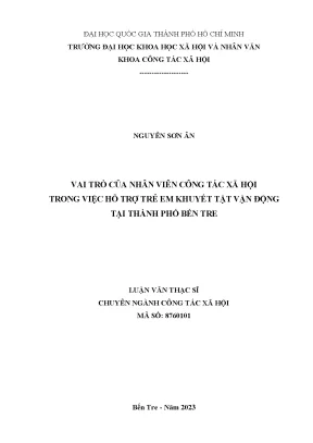 Vai Trò Của Nhân Viên Công Tác Xã Hội Trong Hỗ Trợ Trẻ