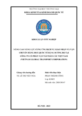 Nâng Cao Năng Lực Cung Ứng Dịch Vụ Giao Nhận Hàng Hóa