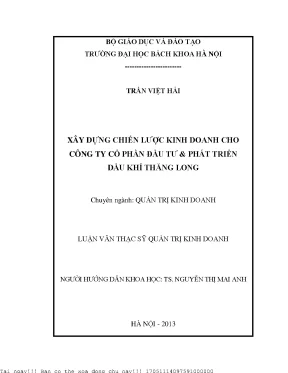 Chiến Lược Kinh Doanh Cho Công Ty Cổ Phần Đầu Tư & Phát