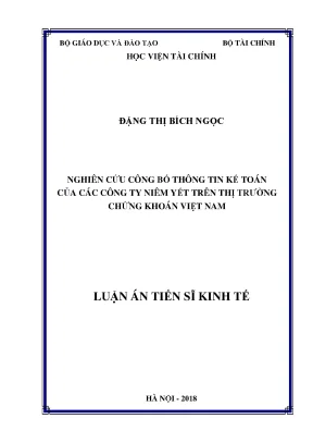 Nghiên Cứu Công Bố Thông Tin Kế Toán Tại Các Công Ty