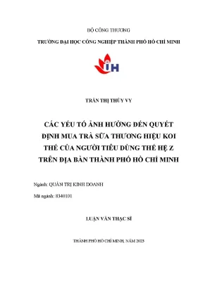 Các Yếu Tố Ảnh Hưởng Đến Quyết Định Mua Trà Sữa KOI Thé