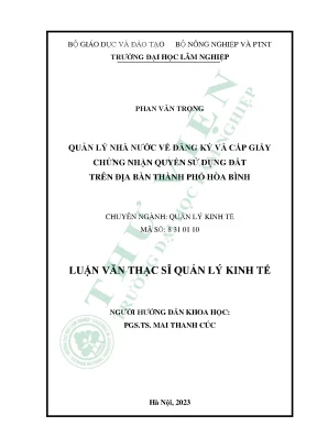 Quản Lý Nhà Nước Về Đăng Ký Và Cấp Giấy Chứng Nhận Quyền