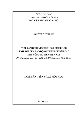 Chăm Sóc Sức Khỏe Sinh Sản Cho Lao Động Trẻ Di Cư Tại