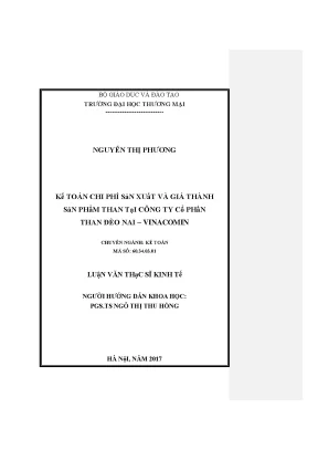 Chi Phí Sản Xuất và Giá Thành Sản Phẩm Than Tại Công Ty