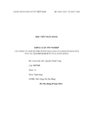 Các Nhân Tố Ảnh Hưởng Đến Sự Hài Lòng Của Khách Hàng
