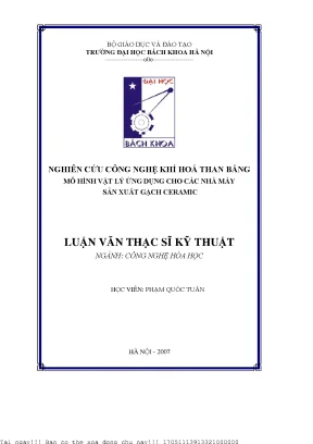 Nghiên Cứu Công Nghệ Khí Hóa Than Ứng Dụng Trong Sản