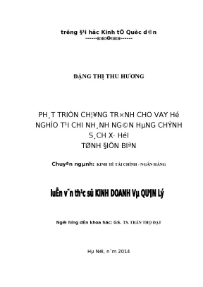 Phát Triển Chương Trình Cho Vay Hộ Nghèo Tại Ngân Hàng