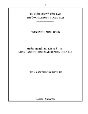 Quản Trị Rủi Ro Lãi Suất Tại Ngân Hàng Thương Mại Cổ
