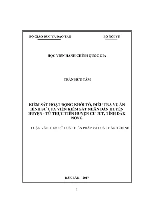 Kiểm Soát Hoạt Động Khởi Tố và Điều Tra Vụ Án Hình Sự