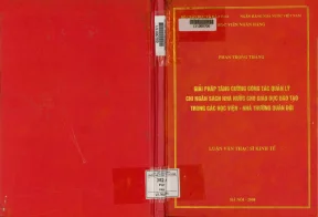 Giải Pháp Tăng Cường Quản Lý Chi Ngân Sách Nhà Nước Cho