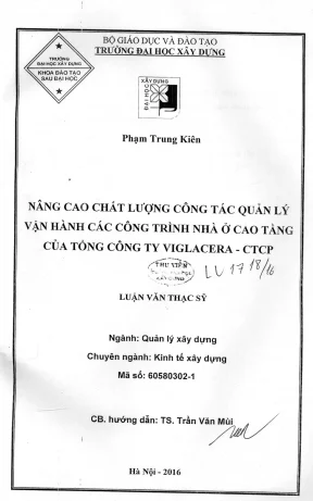Nâng cao chất lượng quản lý vận hành nhà ở cao tầng tại