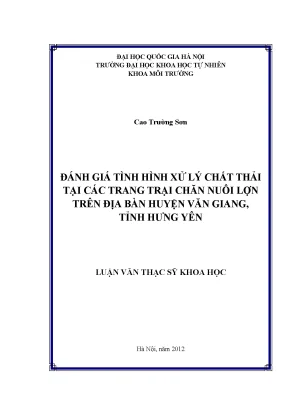Đánh Giá Xử Lý Chất Thải Tại Trang Trại Chăn Nuôi Lợn Ở