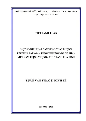 Giải pháp nâng cao chất lượng tín dụng tại VPBank Hòa Bình