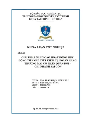 Giải Pháp Nâng Cao Hoạt Động Huy Động Tiền Gửi Tiết Kiệm 