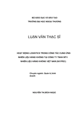 Nghiên Cứu Hoạt Động Logistics Trong Cung Ứng Nhiên Liệu