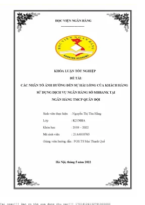 Những Nhân Tố Ảnh Hưởng Đến Sự Hài Lòng Của Khách Hàng