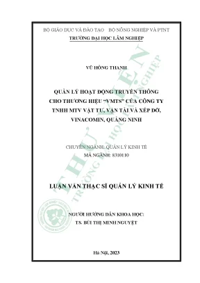 Quản Lý Hoạt Động Truyền Thông Thương Hiệu VMTS Tại Công