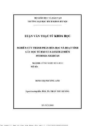 Nghiên Cứu Thành Phần Hóa Học và Hoạt Tính Gây Độc Tế