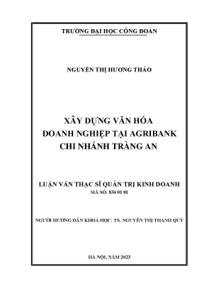 Xây Dựng Văn Hóa Doanh Nghiệp Tại Agribank Chi Nhánh