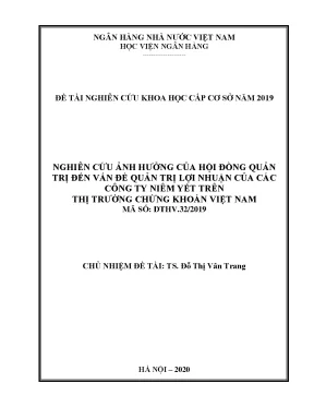 Nghiên Cứu Ảnh Hưởng Của Hội Đồng Quản Trị Đến Quản Trị