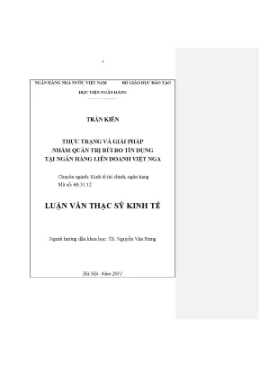 Quản Trị Rủi Ro Tín Dụng Tại Ngân Hàng Liên Doanh Việt