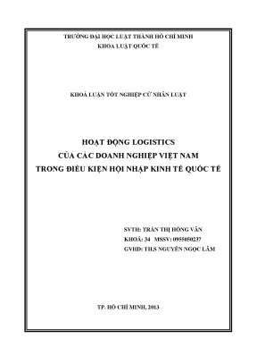 Hoạt Động Logistics Của Doanh Nghiệp Việt Nam Trong Hội