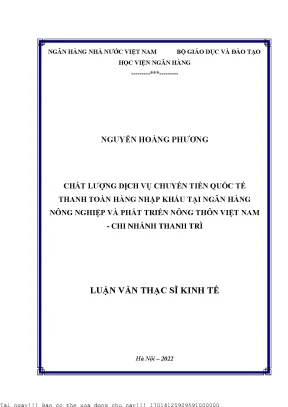 Chất lượng dịch vụ chuyển tiền quốc tế tại Ngân hàng