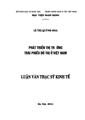Phát Triển Thị Trường Trái Phiếu Đô Thị Tại Việt Nam