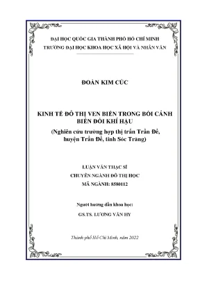 Kinh Tế Đô Thị Ven Biển Trong Bối Cảnh Biến Đổi Khí Hậu: 