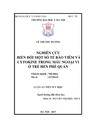 Biến Đổi Tế Bào Viêm và Cytokine Trong Máu Trẻ Hen Phế Quản