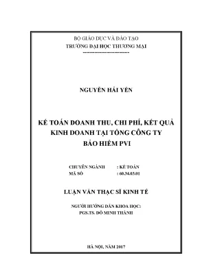Nghiên Cứu Kế Toán Doanh Thu, Chi Phí và Kết Quả Kinh