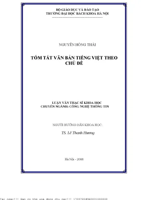 Tóm Tắt Văn Bản Tiếng Việt Theo Chủ Đề: Giải Pháp Hiệu