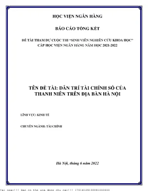 Nâng Cao Dân Trí Tài Chính Số Của Thanh Niên Tại Hà Nội