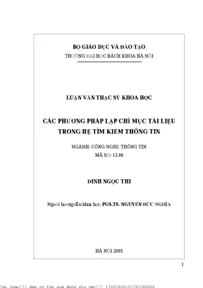 Các Phương Pháp Lập Chỉ Mục Tài Liệu Trong Hệ Tìm Kiếm