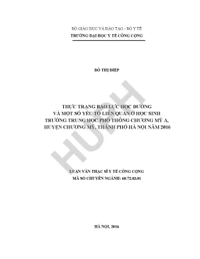 Thực Trạng Bạo Lực Học Đường Tại Trường Trung Học Phổ