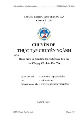 Hoàn thiện kế toán tiêu thụ và kết quả tiêu thụ tại công ty cổ phần kim tín