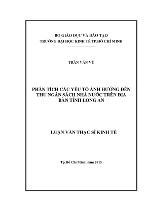 Phân Tích Yếu Tố Ảnh Hưởng Đến Thu Ngân Sách Nhà Nước