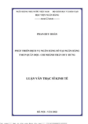 Phát Triển Dịch Vụ Ngân Hàng Số Tại Ngân Hàng TMCP Quân Đội