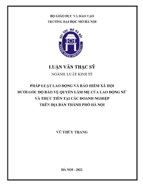 Bảo Vệ Quyền Làm Mẹ Của Lao Động Nữ Tại Doanh Nghiệp Hà Nội