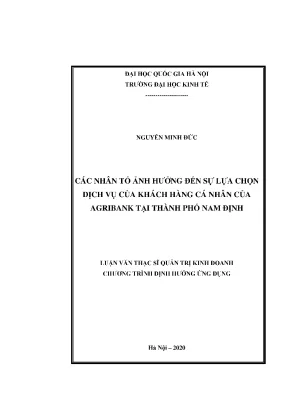 Các Nhân Tố Ảnh Hưởng Đến Lựa Chọn Dịch Vụ Của Khách