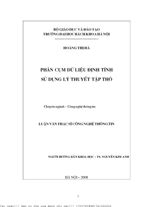 Khai Phá Dữ Liệu và Phân Cụm Dữ Liệu Định Tính