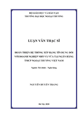 Hoàn thiện hệ thống xếp hạng tín dụng cho doanh nghiệp