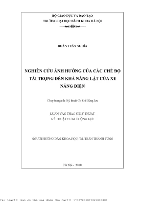 Nghiên Cứu Ảnh Hưởng Của Tải Trọng Đến Khả Năng Lật Của