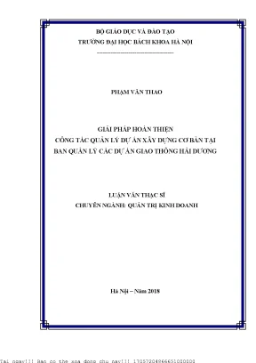 Giải Pháp Nâng Cao Quản Lý Dự Án Xây Dựng Tại Hải Dương