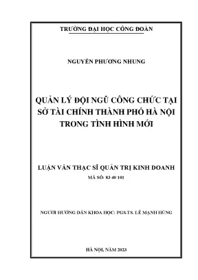 Quản Lý Đội Ngũ Công Chức Tại Sở Tài Chính Hà Nội: Thực