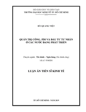 Quản Trị Công, FDI và Đầu Tư Tư Nhân ở Các Nước Đang