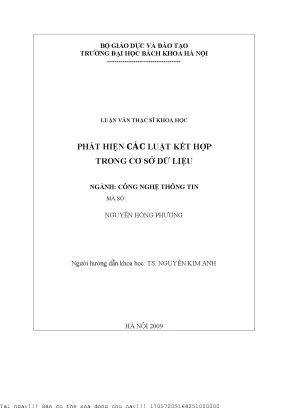 Phát Hiện Luật Kết Hợp Trong Cơ Sở Dữ Liệu: Nghiên Cứu