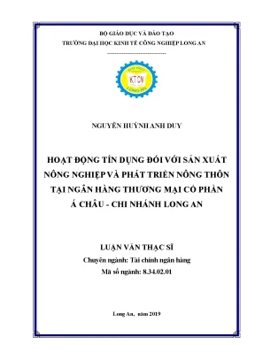 Hoạt Động Tín Dụng Đối Với Nông Nghiệp và Phát Triển