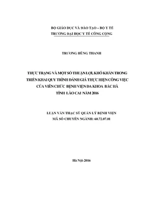 Đánh Giá Thực Hiện Công Việc Tại Bệnh Viện Đa Khoa Bắc